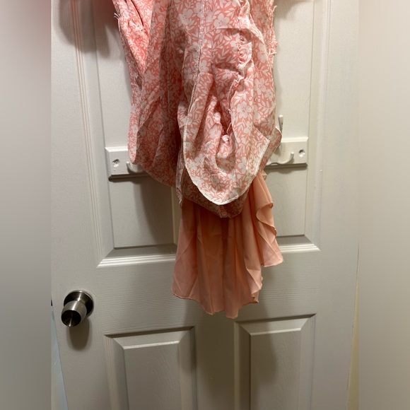 Women's Spring Summer Casual Deep V Neck Ruffle Short Sleeve Floral Midi Dress - Picture 10 of 10